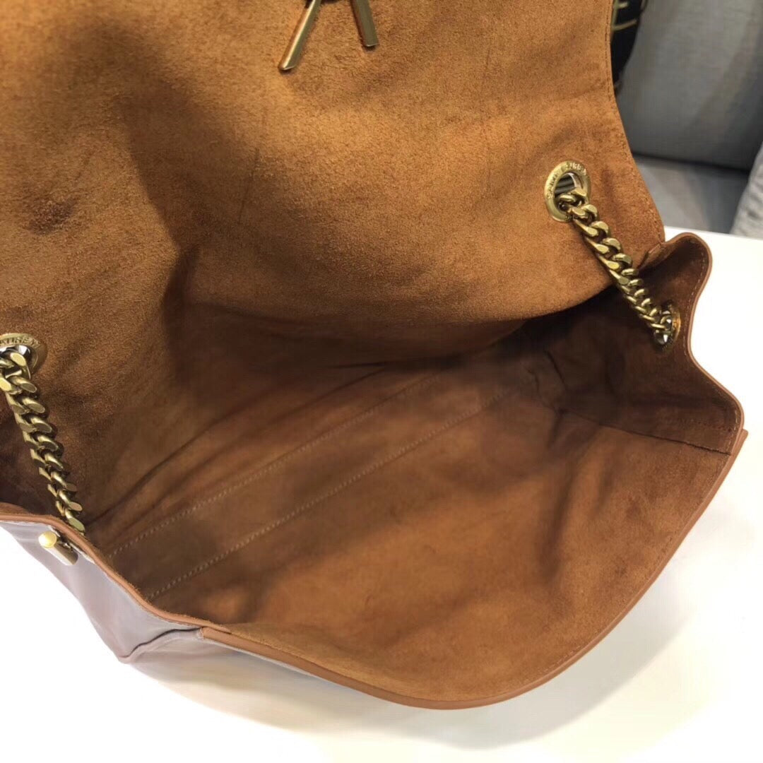GLAMI Kate MeGLAMIum Chain Bag In Grain De Poudre Brown For Women 9.4in/24cm YSL 364021BOW0J2346