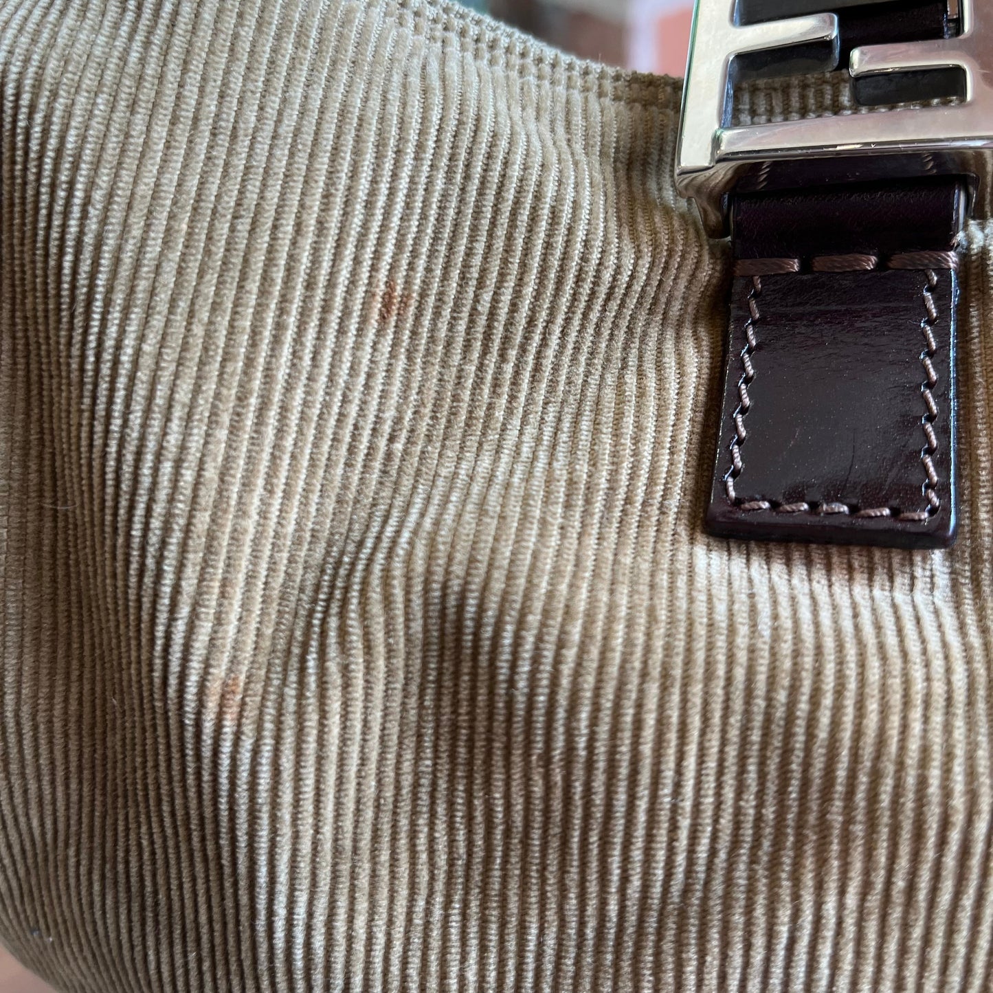 FENDI Vintage Manchester Brown Corduroy Tote
