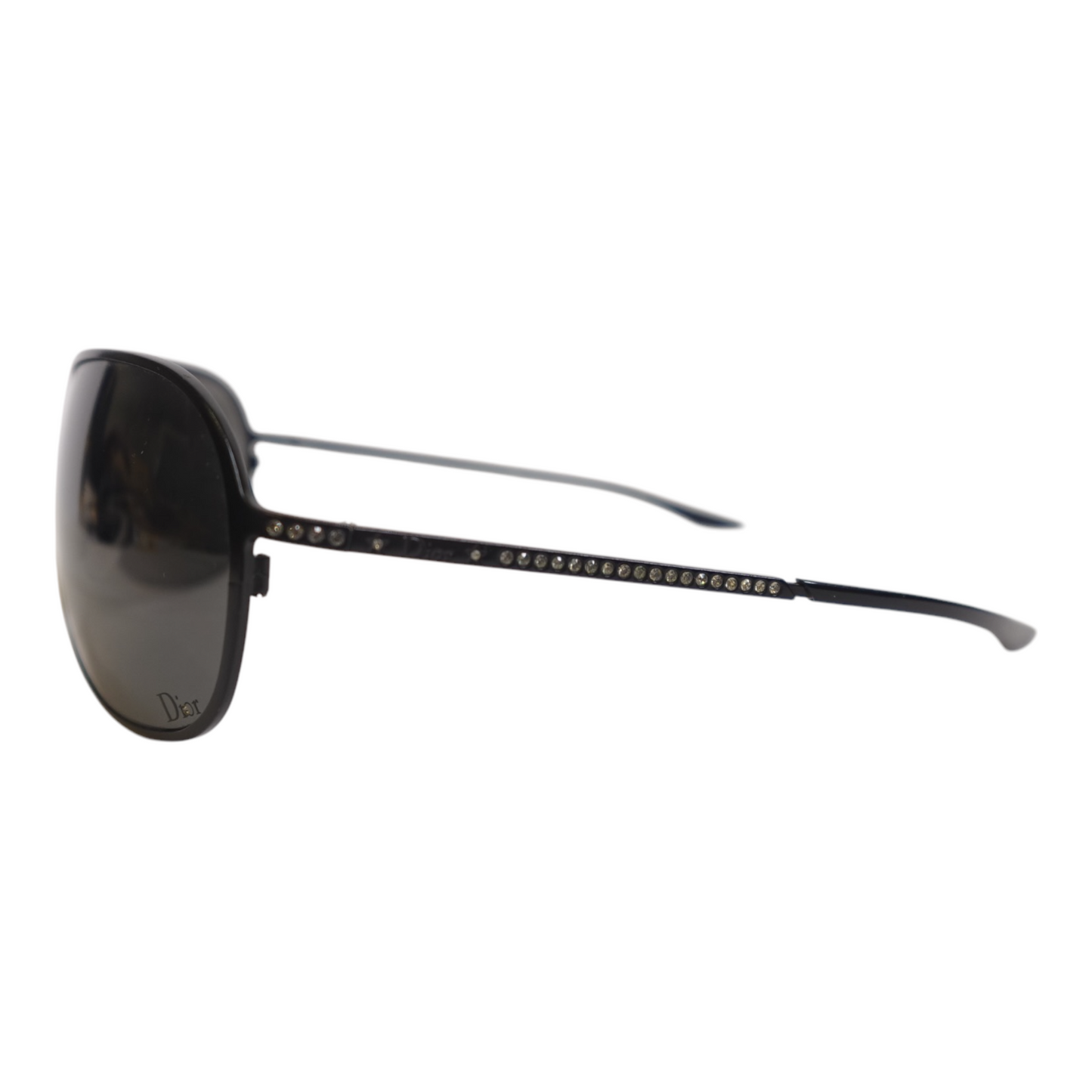 Dior Black Rhinestone Aviator Sunglasses
