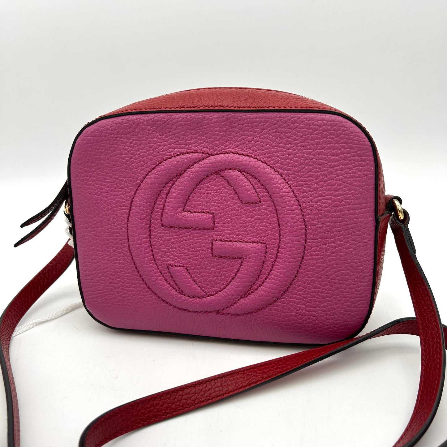 GLM-- Soho Small Shoulder Bag in pink and red leather LA12338