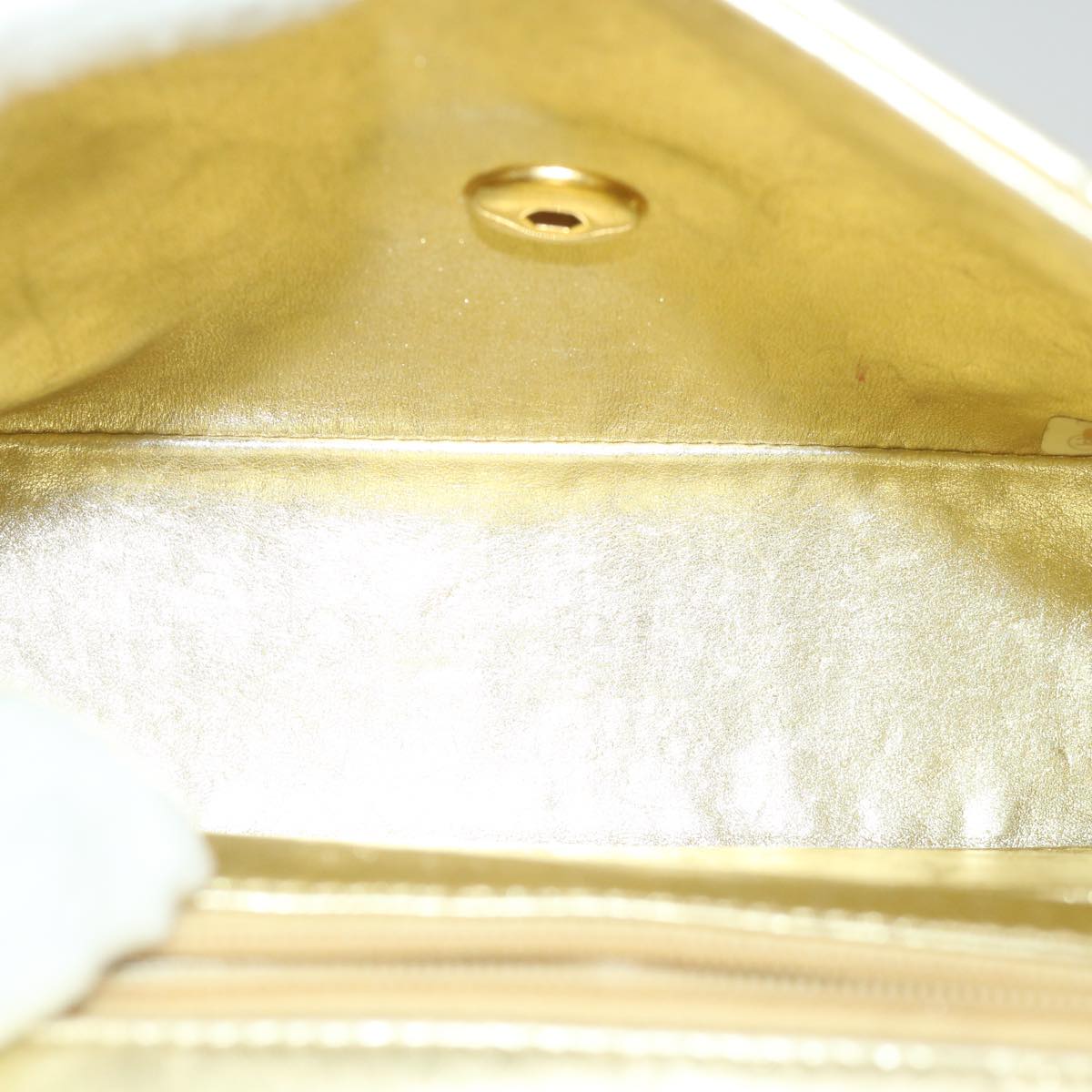 CHANEL Matelasse Chain Shoulder Bag Lamb Skin Gold CC 58346A