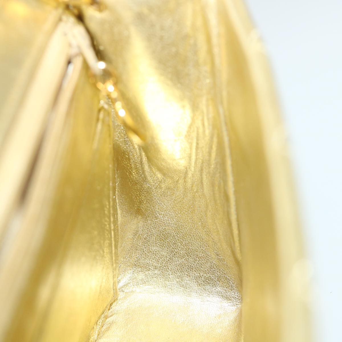 CHANEL Matelasse Chain Shoulder Bag Lamb Skin Gold CC 58346A