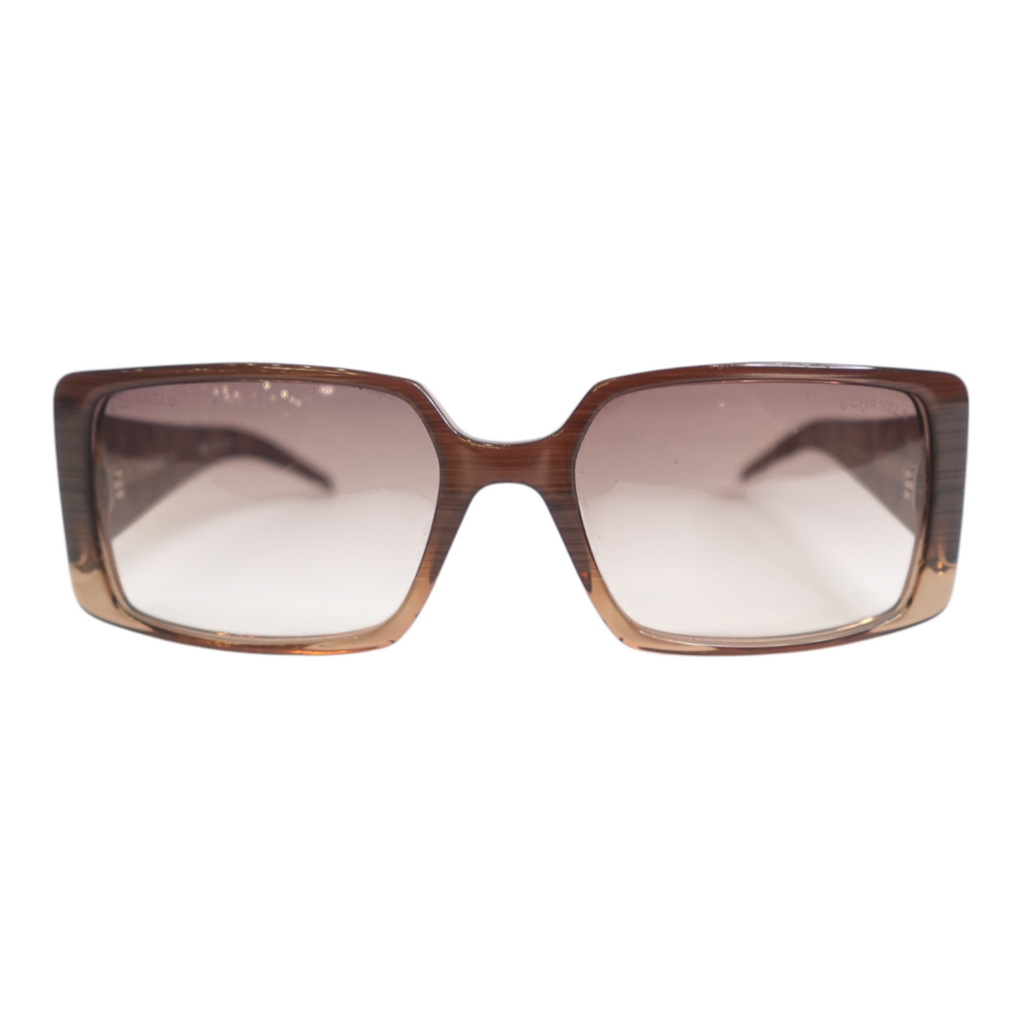 Chanel Brown Rectangular Sunglasses