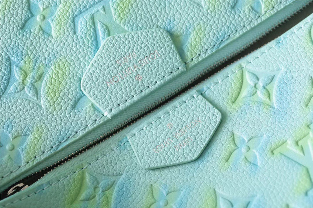 LV Multi Pochette AcGLAMIssoires Monogram Empreinte Vert D’eau Green For Women, WomenÃ¢â‚¬â„¢s Handbags 9.4in/24cm LV M46180