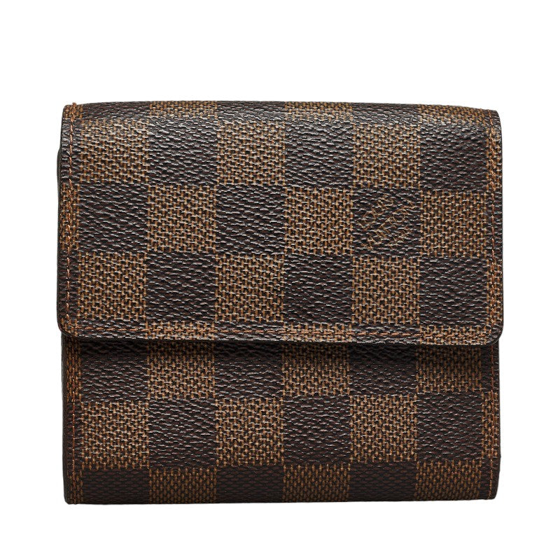 Louis Vuitton Damiere Portfolio Series Three Folded Wallet N61654 Brown PVC Leather  Louis Vuitton