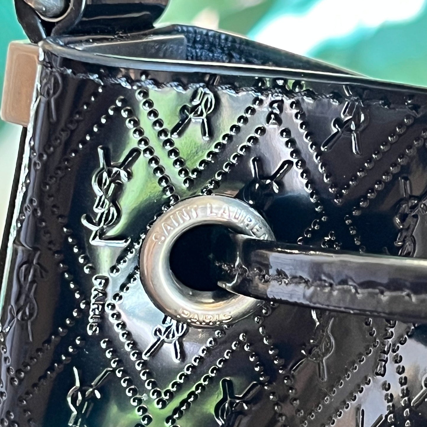 SAINT LAURENT Spazzolato Le Monogram Drawstring Bucket Bag