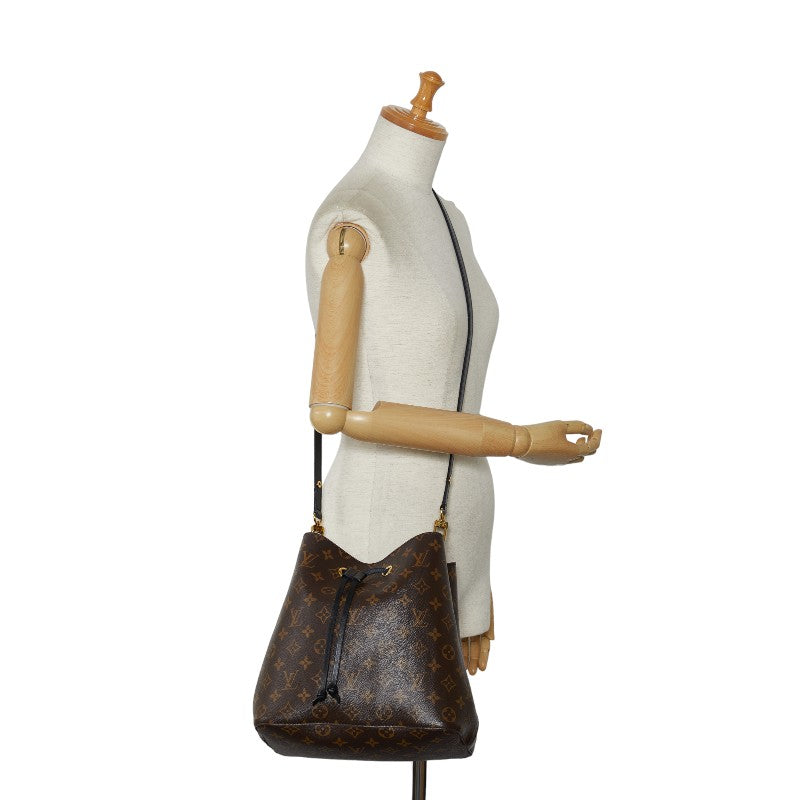 Louis Vuitton Monogram Neonoe Handbag M44020 Brown Noir Black PVC Leather  Louis Vuitton