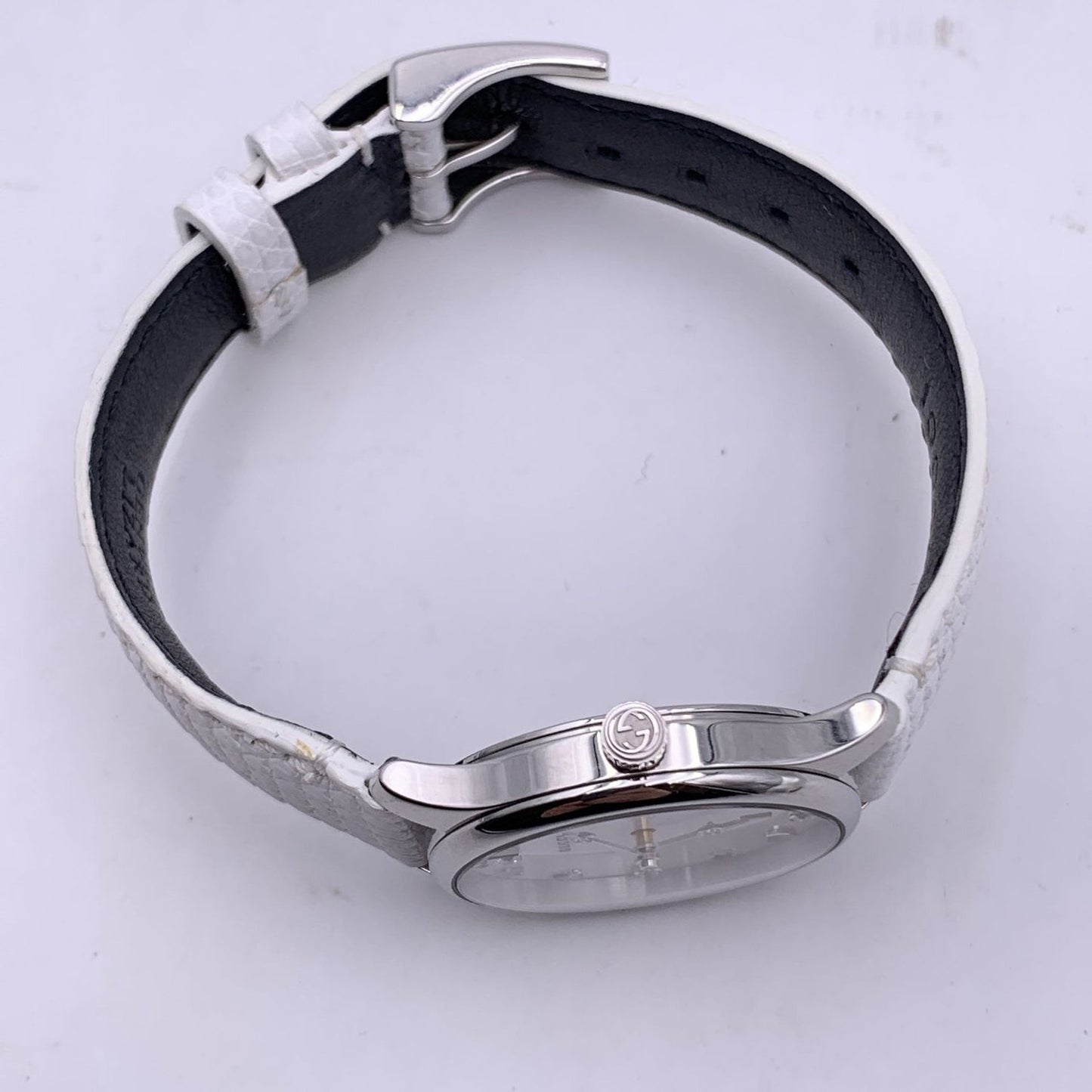 GUCCI White G-Timeless Slim Diamond Mother Of Pearl Dial Watch