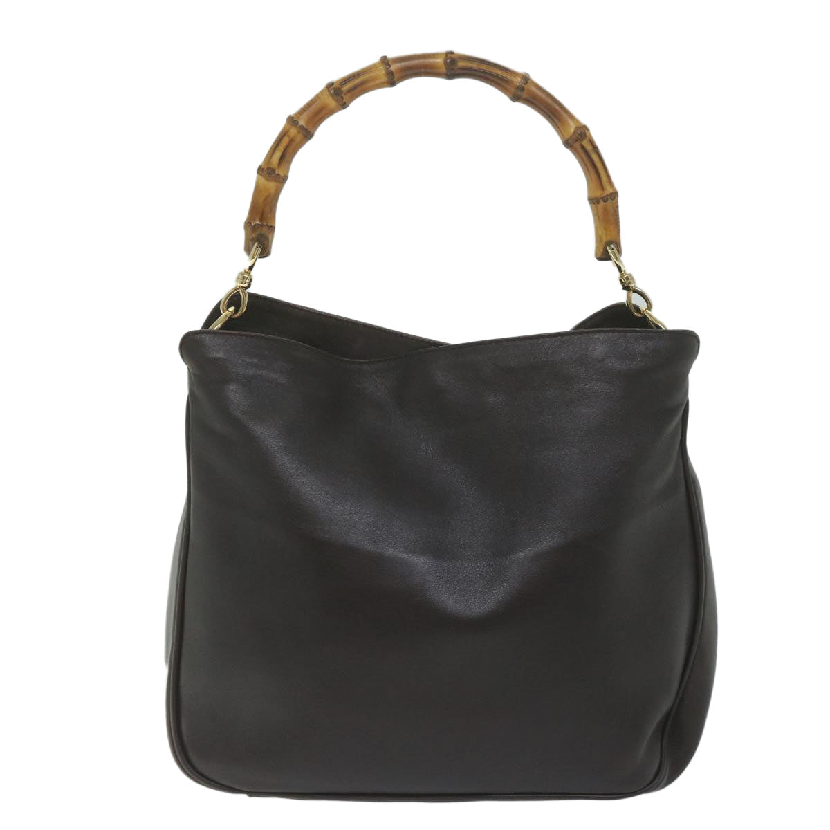 GUCCI Bamboo Shoulder Bag Leather 2way Brown 59744