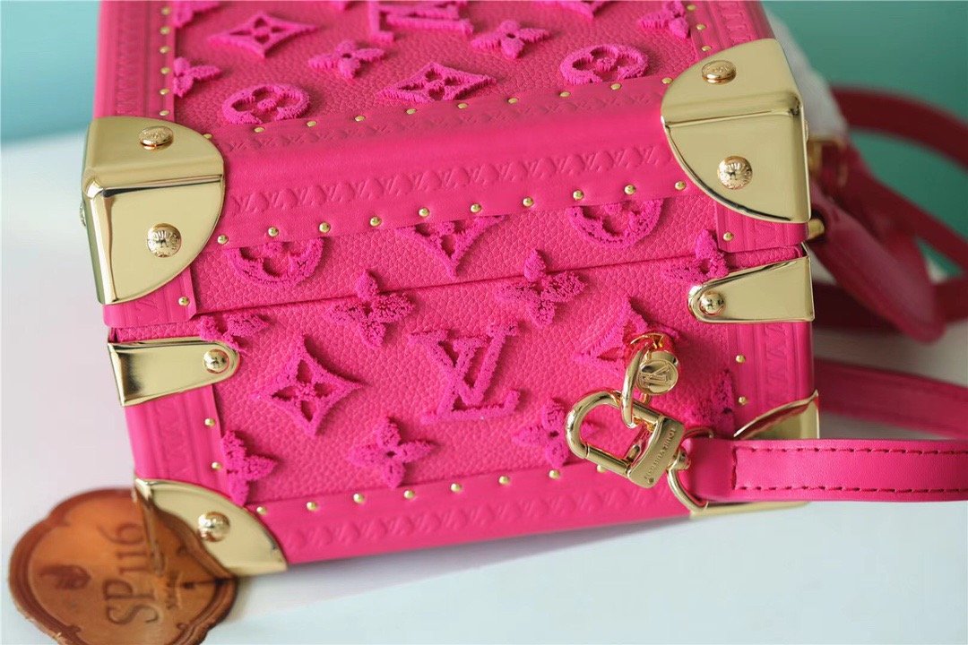 LV Valisette Tresor Monogram Empreinte Pink For Women, WomenÃ¢â‚¬â„¢s Bags, Shoulder And Crossbody Bags 9.4in/24cm LV