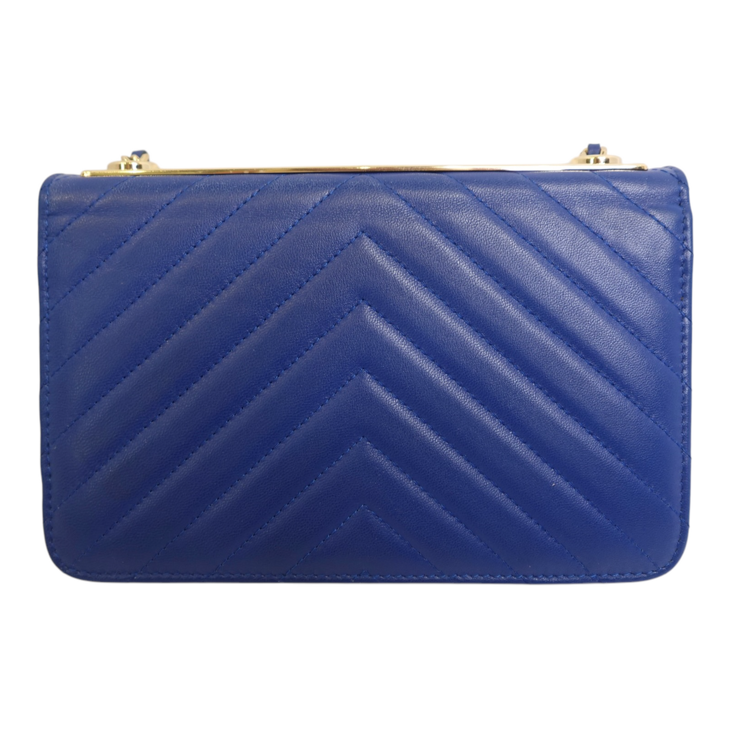 Chanel Lambskin Chevron Quilted Trendy Wallet On Chain