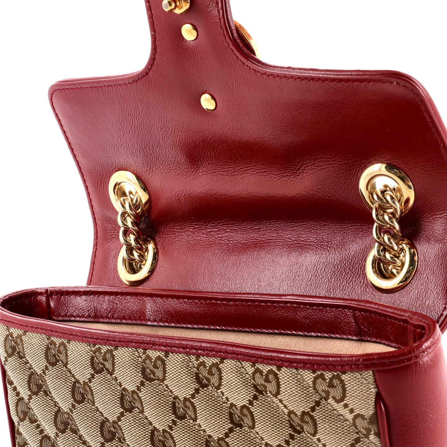 GG Marmont Flap Bag Diagonal Quilted GG Canvas Mini