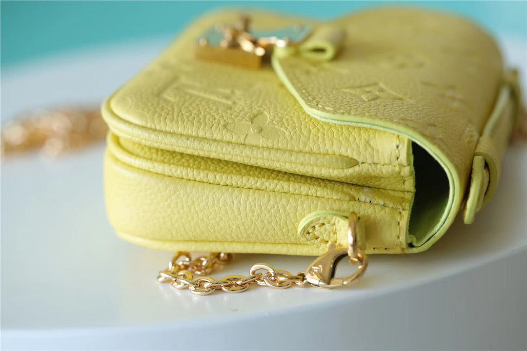 LV Micro Metis Monogram Empreinte Yellow For Women, WomenÃ¢â‚¬â„¢s Handbags, Shoulder And Crossbody Bags 5.5in/14cm LV M81407