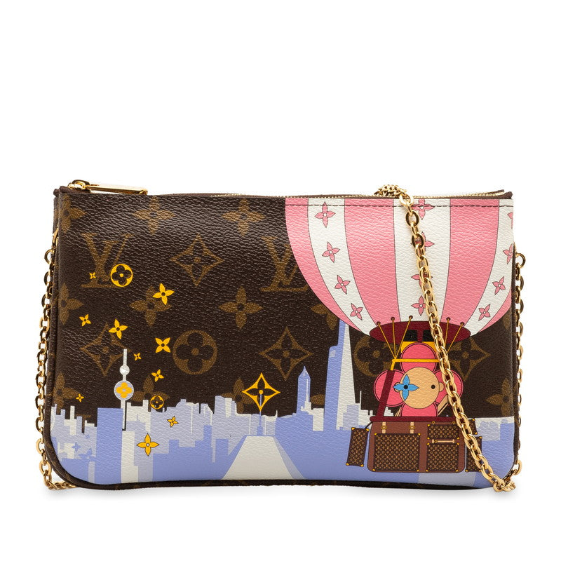 Louis Vuitton Monogram Pochette Double  Vivienne Chain Shoulder Bag M68486 Brown Multicolor PVC Leather  Louis Vuitton