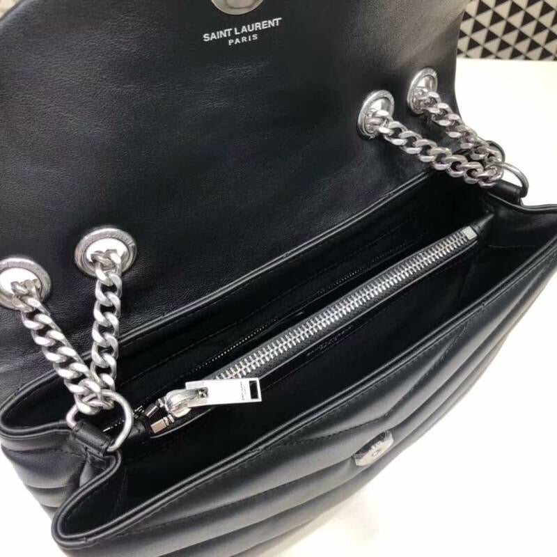 GLAMI Loulou Small Chain Bag In MatelassÃƒÂ© "Y" Black For Women 9.8in/23cm YSL 494699DV7261000
