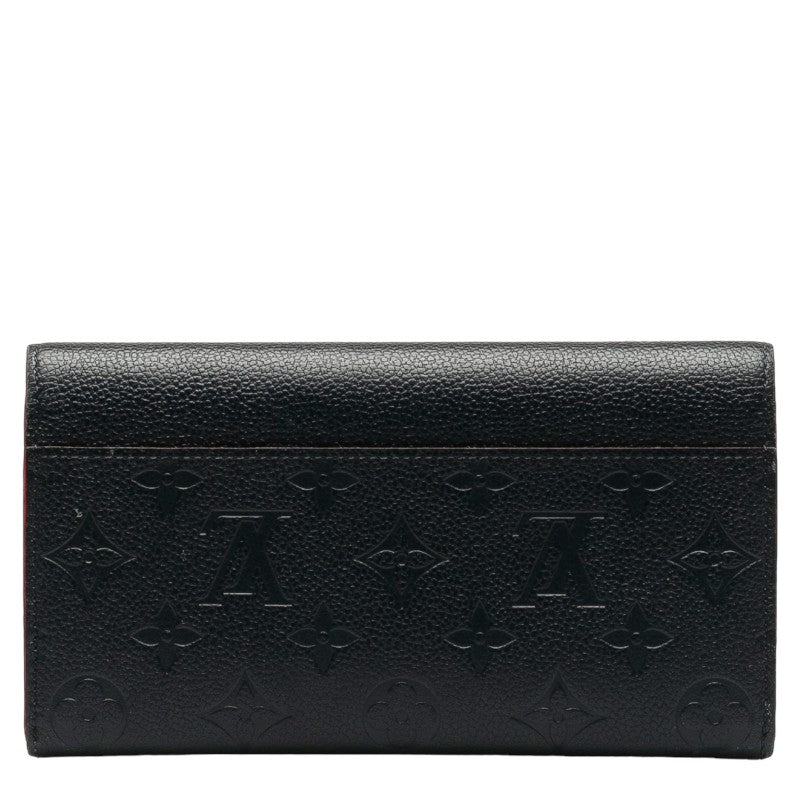 LOUIS VUITTON Louis Vuitton Monogram Amplant M62125 Long Wallet Leather Marine Rouge Naïve