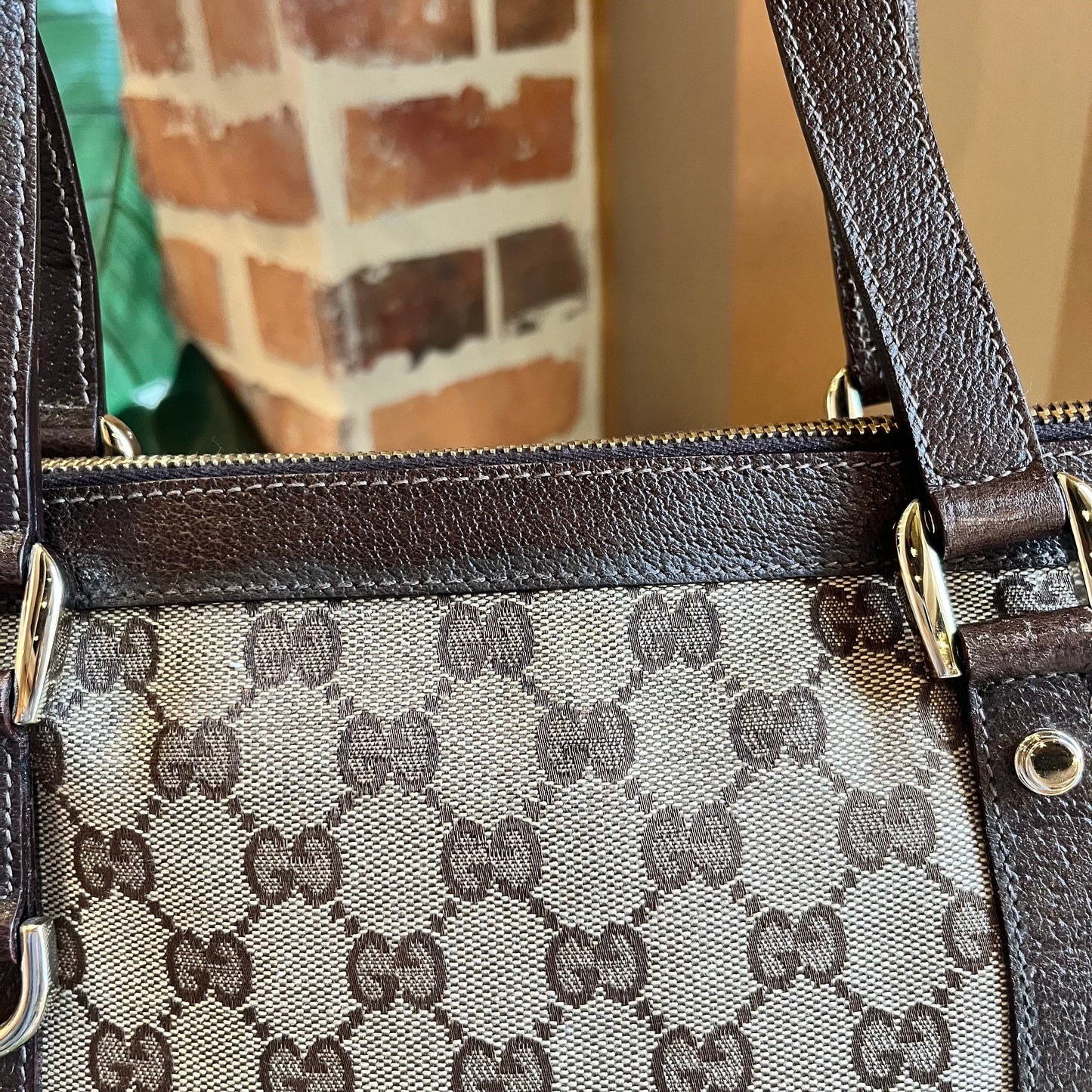 GUCCI Abbey Medium GG Monogram Canvas Tote Bag