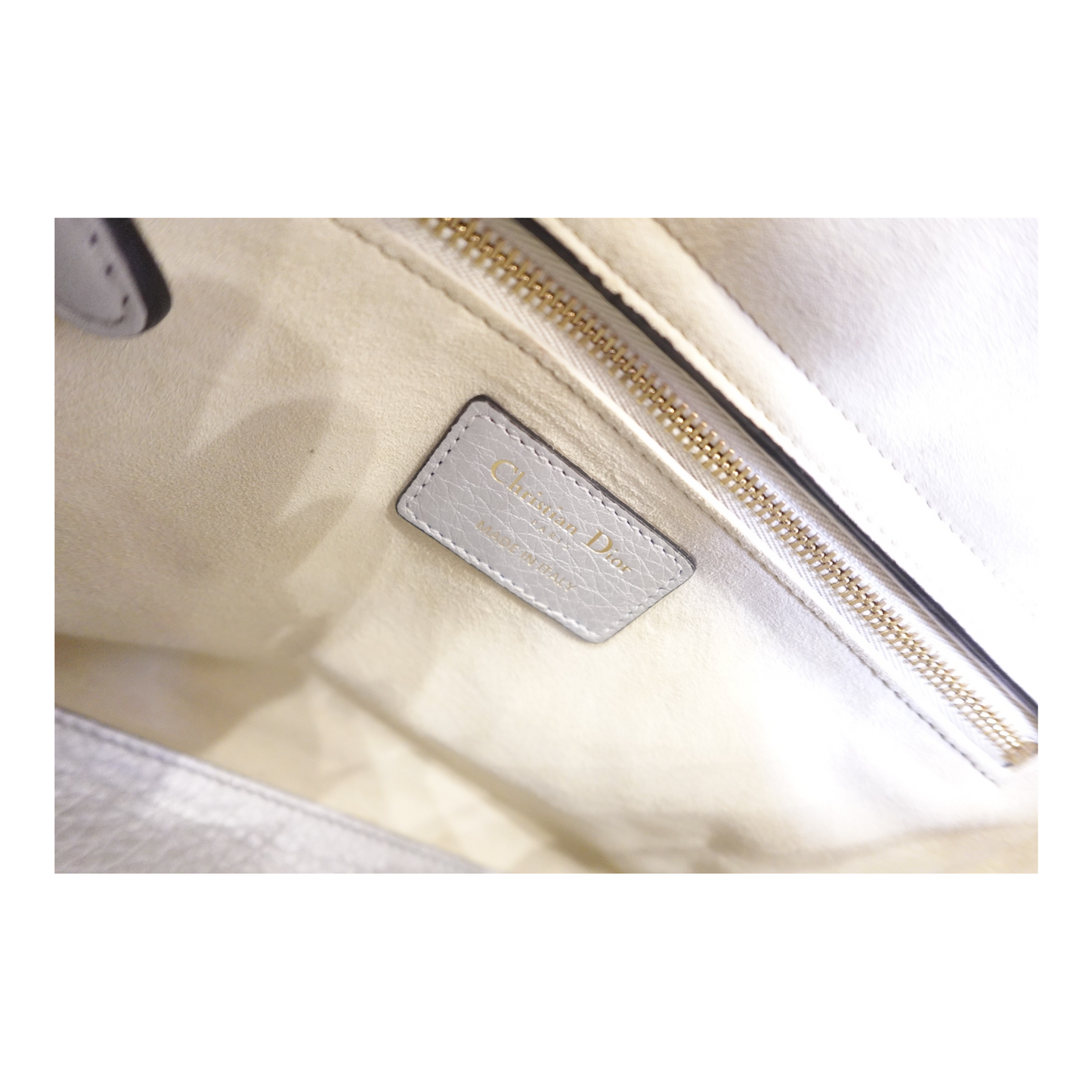 Christian Dior Metallic Grained Calfskin Cannage Mini Lady Dior