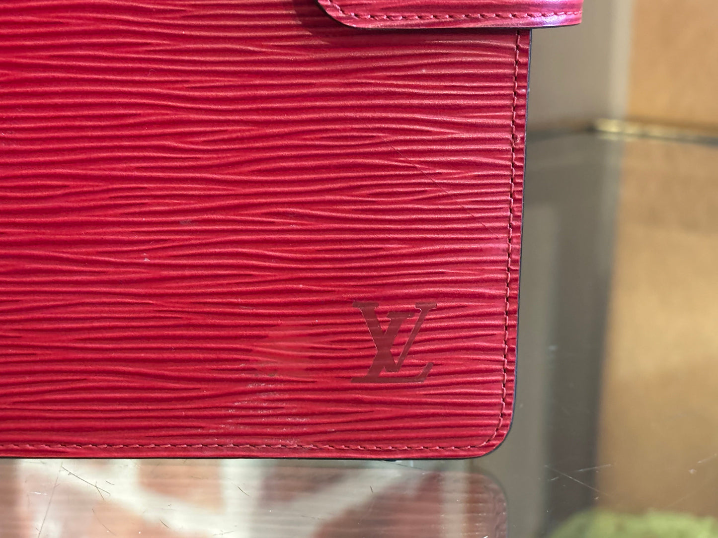 LOUIS VUITTON Red Epi Leather Medium Agenda Cover
