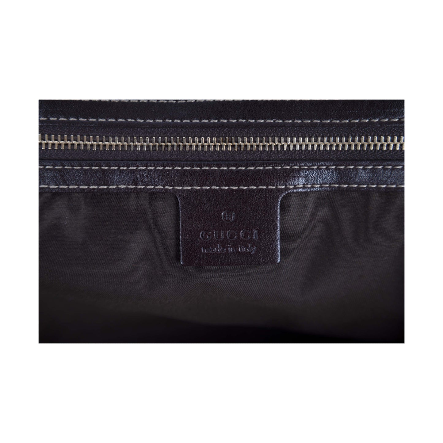 GLM-- Dark Brown Leather GG Britt Boston Bag - '10s