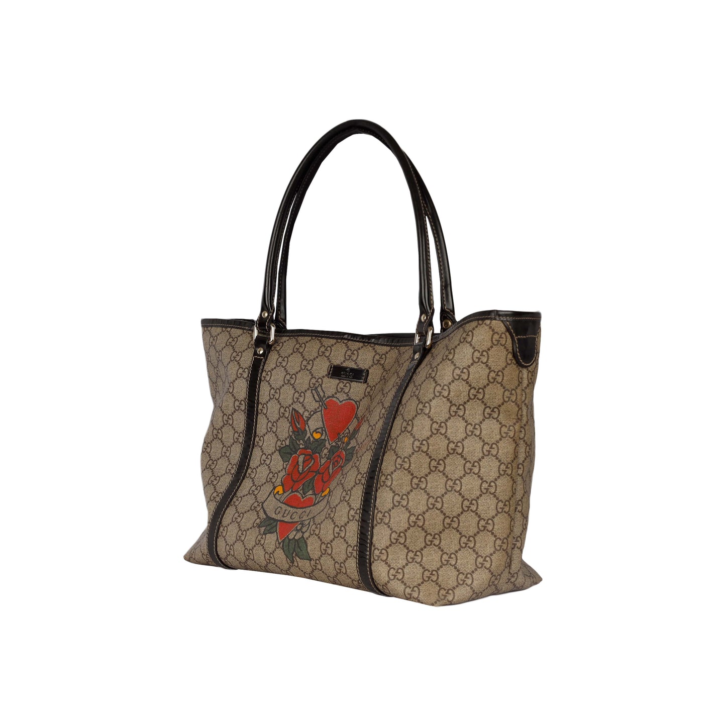 GLM-- Monogram Canvas Tattoo Heart Tote Bag - '10s