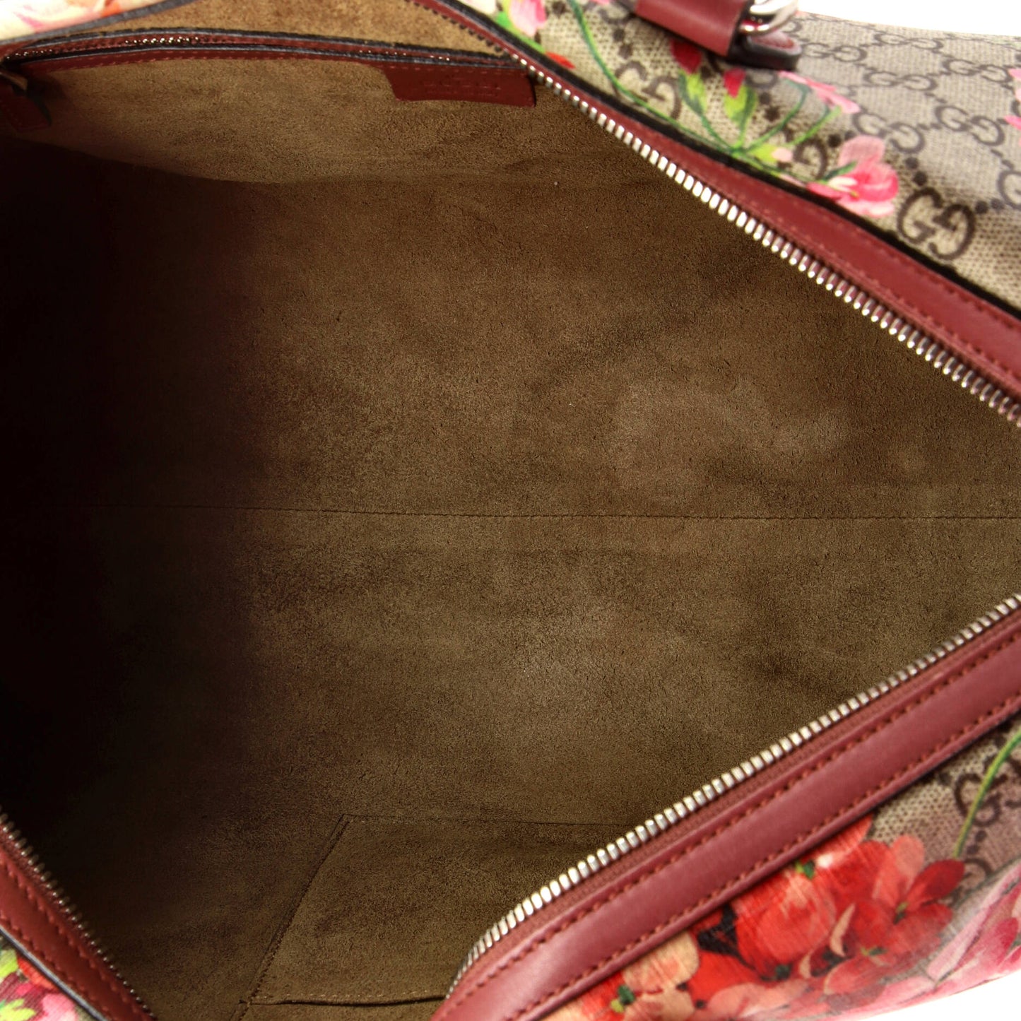 Convertible Boston Bag Blooms Print GG Coated Canvas Medium