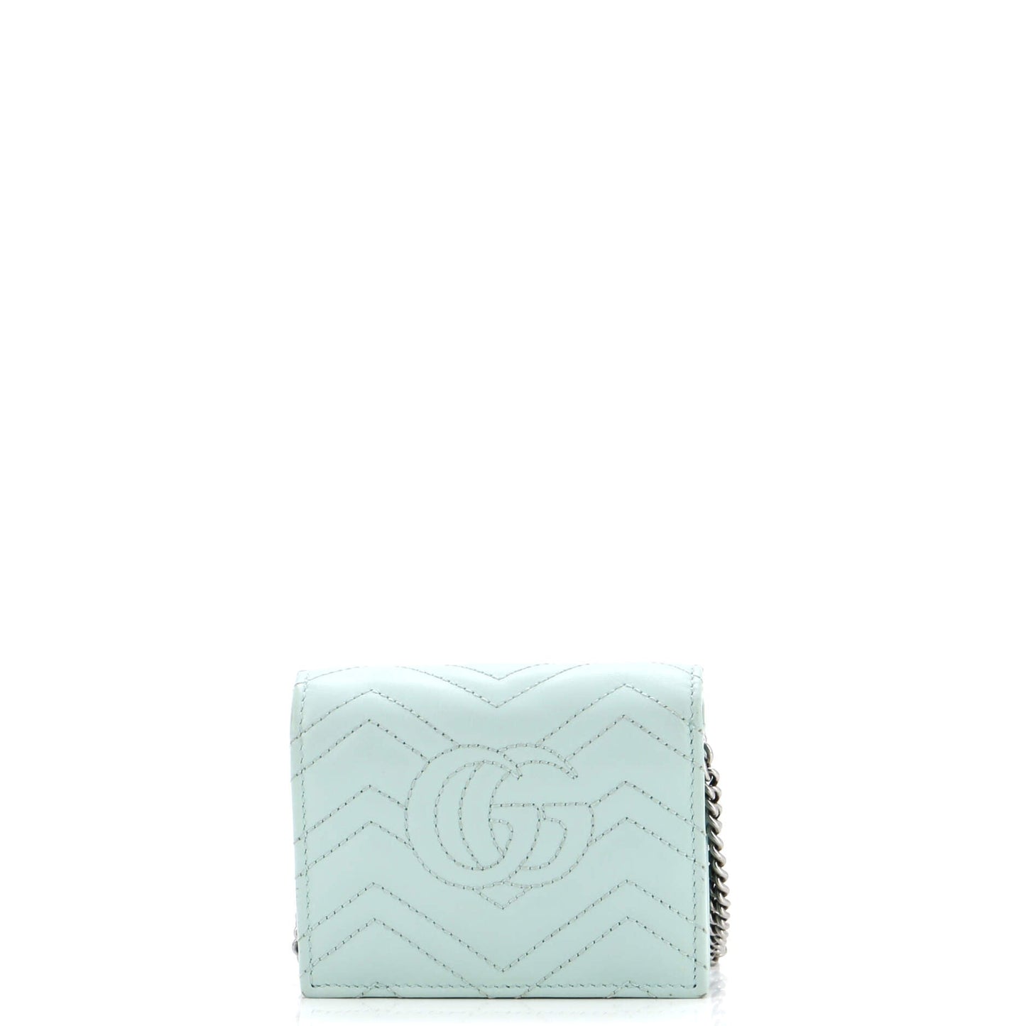 GG Marmont Card Case on Chain Matelasse Leather