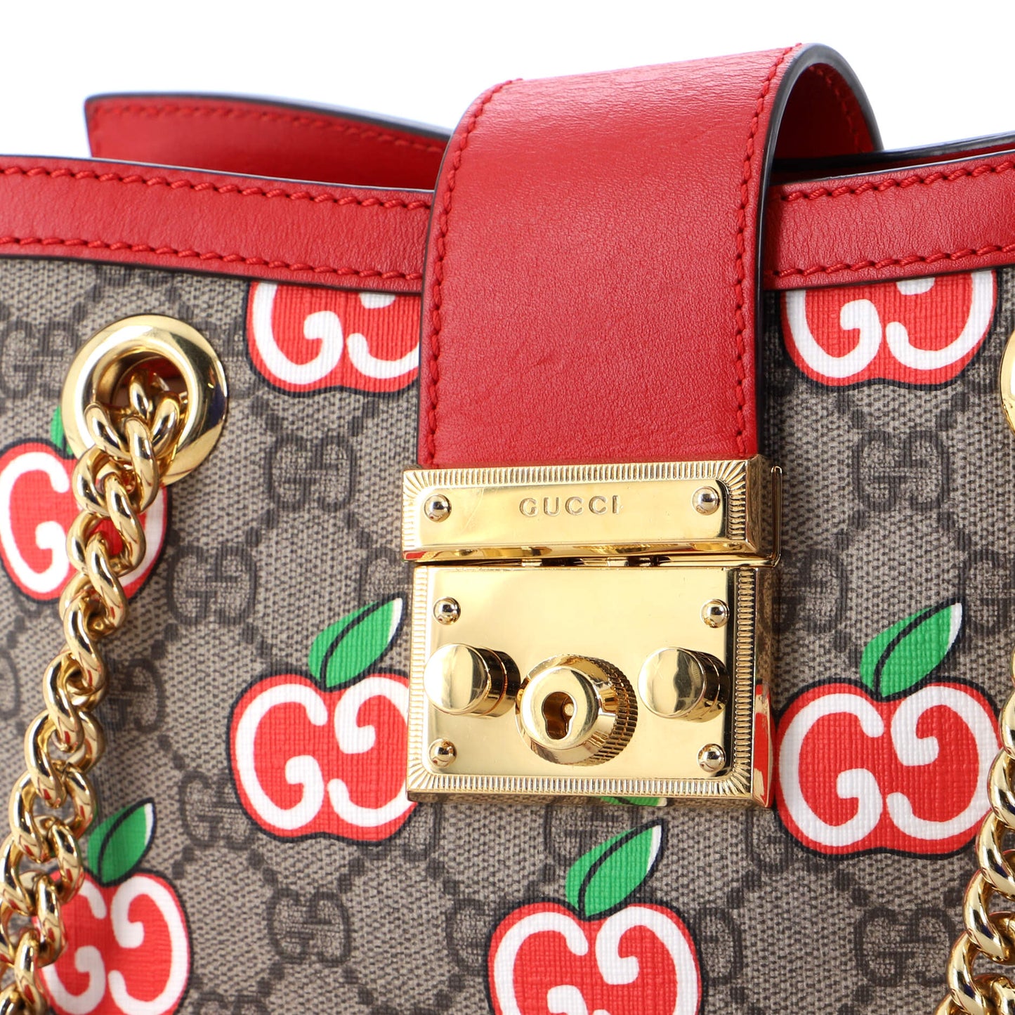 Padlock Chain Tote Printed GG Coated Canvas Small