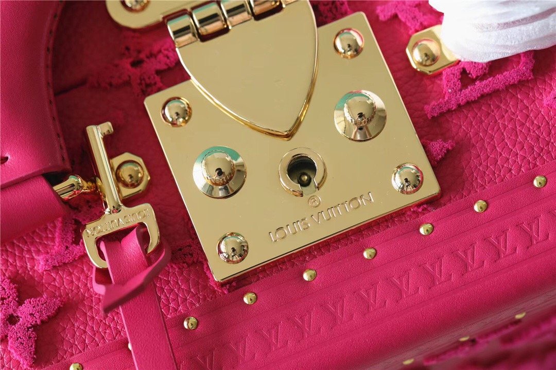 LV Valisette Tresor Monogram Empreinte Pink For Women, WomenÃ¢â‚¬â„¢s Bags, Shoulder And Crossbody Bags 9.4in/24cm LV