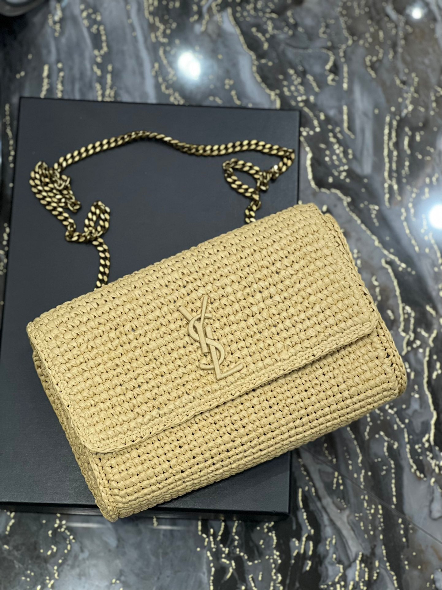 GLAMI Niki MeGLAMIum Chain Bag Yellow For Women, Women’s Bags 11in/28cm YSLÃ¢â‚¬Å½