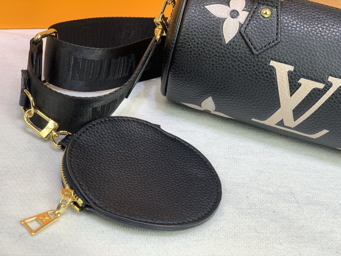 LV Papillon GLAMI Monogram Empreinte Black/Beige For Women,  Shoulder And Crossbody Bags 7.9in/20cm LV M45980