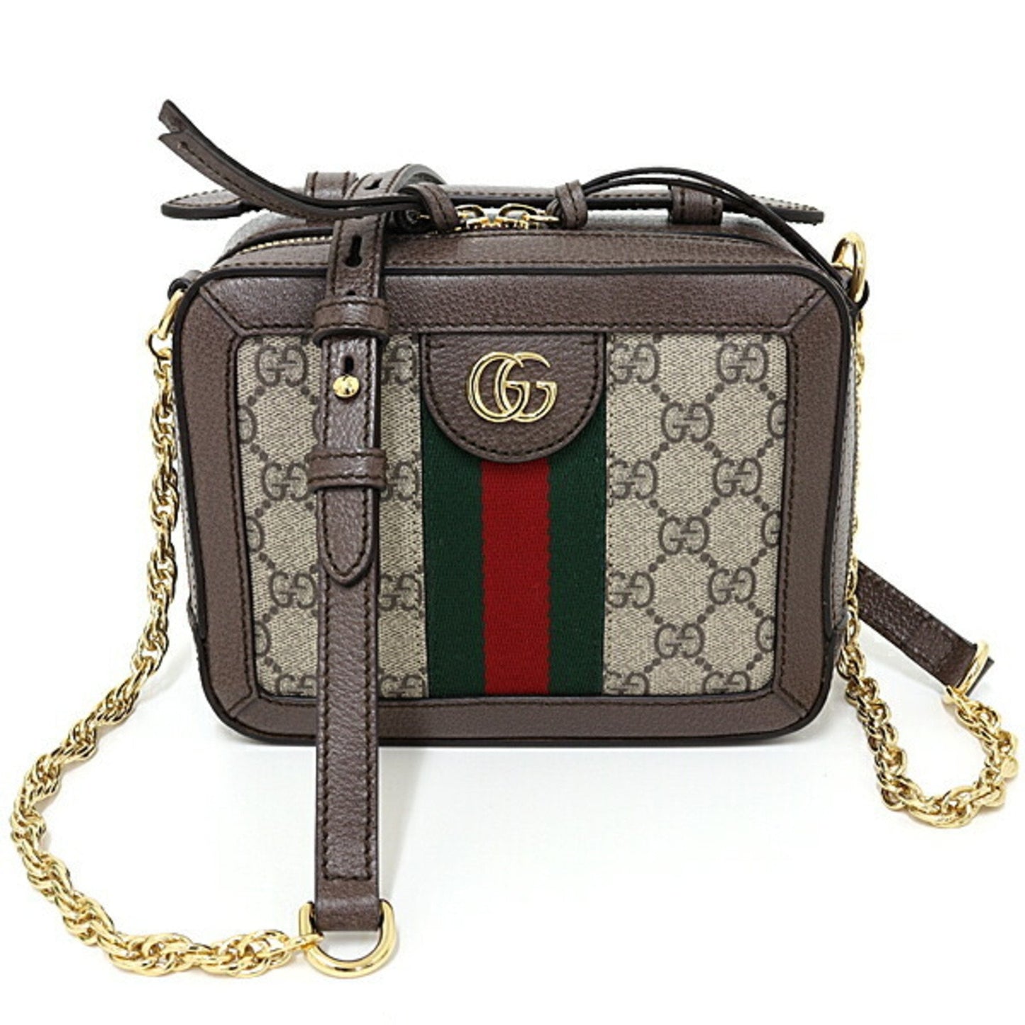 Gucci     Color Gg Supreme Leather Shoulder Bag (Pre-Owned)