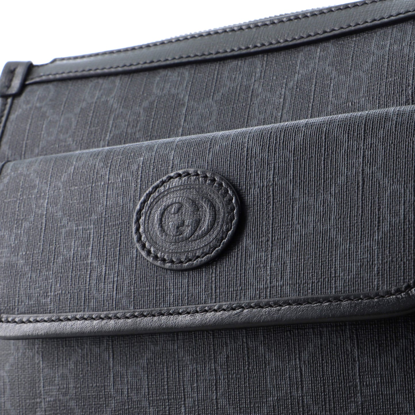 Interlocking G Patch Wristlet Flap Messenger Bag GG Coated Canvas Small