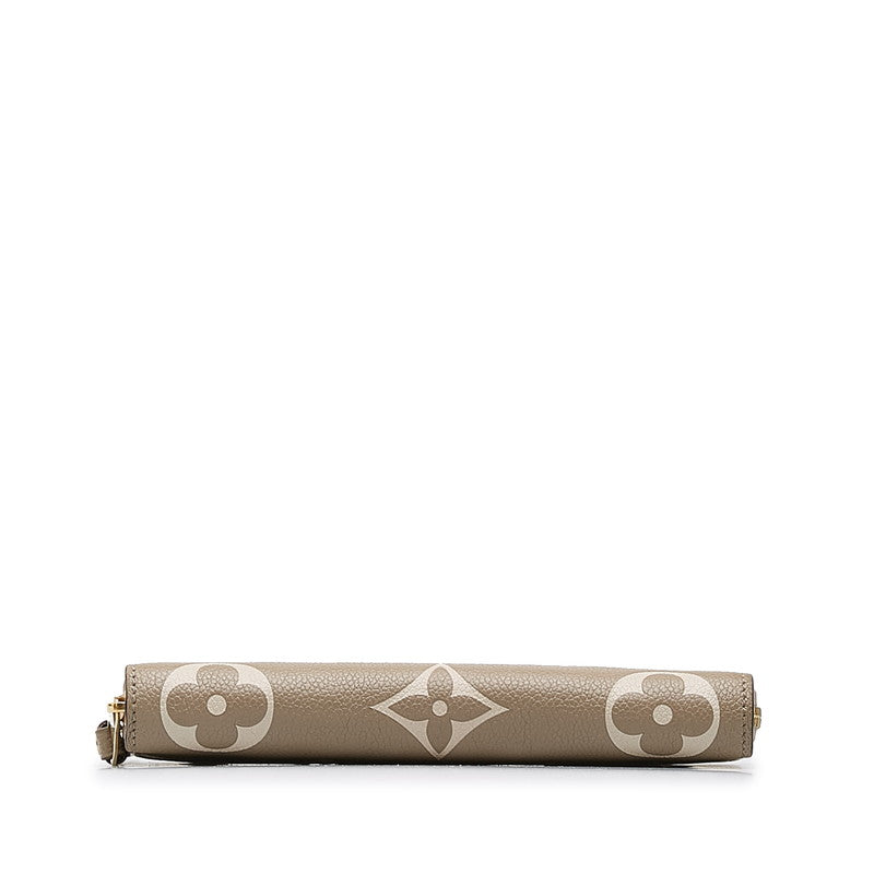Louis Vuitton Monogram Implant Zippie Wallet Roundfassner Long Wallet M69794 Turtle Cream Beige Leather Ladies Louis Vuitton