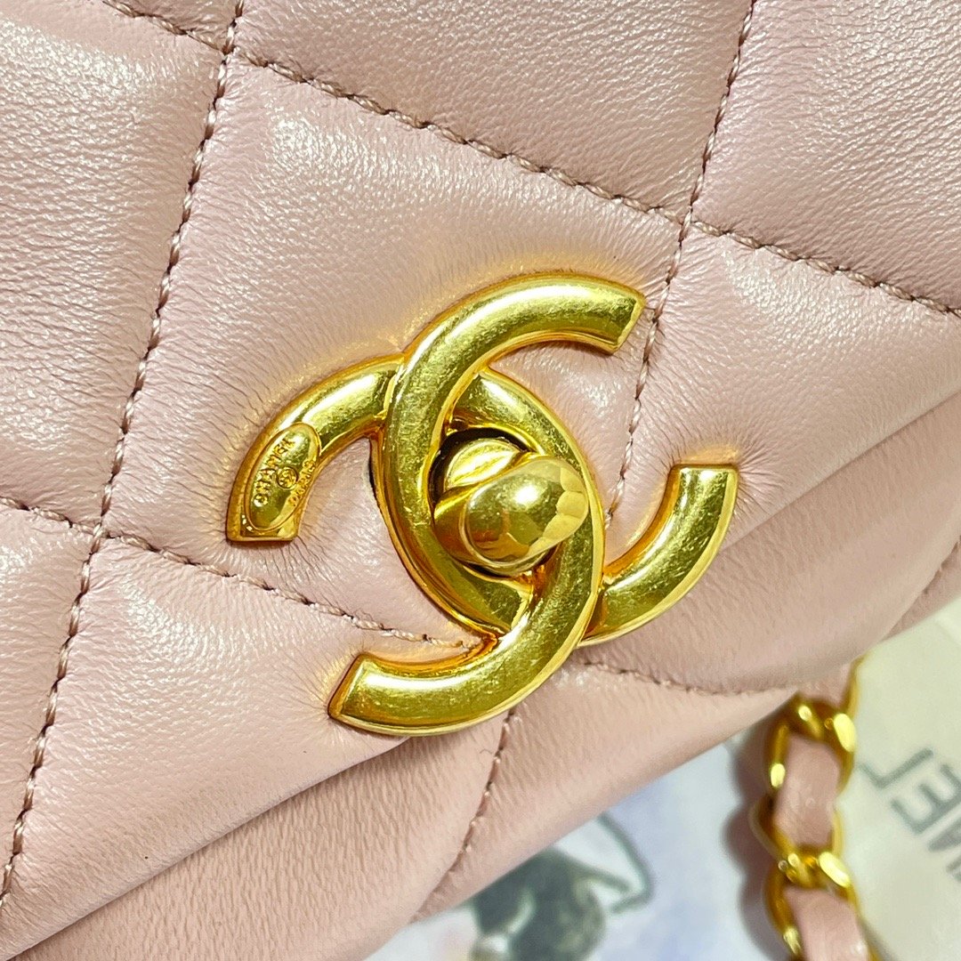 CHLMini Flap Bag Gold Hardware PiNike For Women, Women’s Handbags, Shoulder Bags 6.7in/17cm AS3365