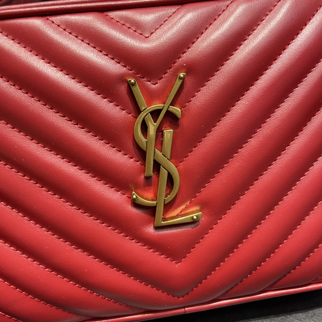 GLAMI Lou Camera Bag Red With Gold Toned Hardware For Women 9in/23cm YSL 612544DV7076008