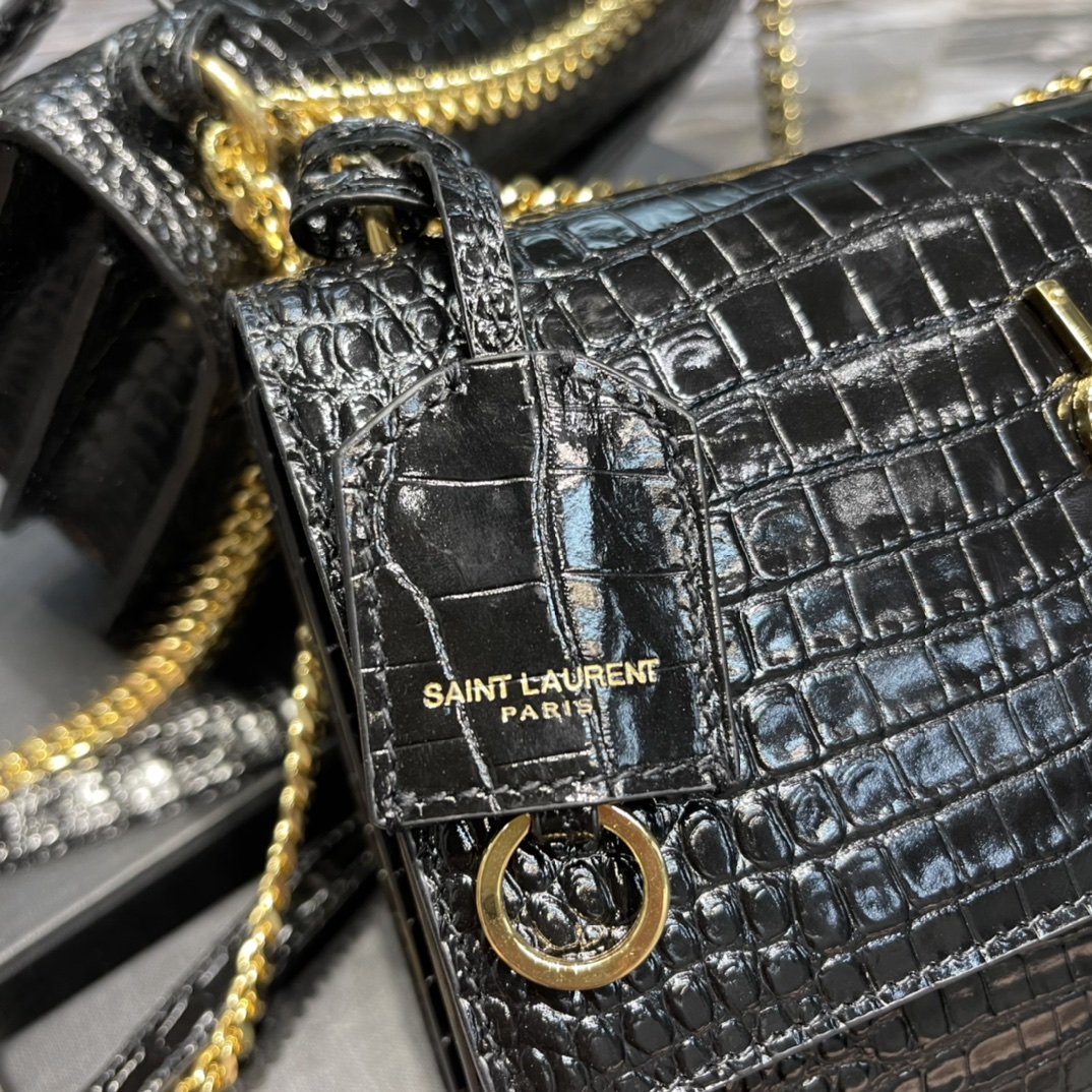 GLAMI Sunset MeGLAMIum Chain Bag For Women 8.6in/22cm Black YSL 442906DND0J1000