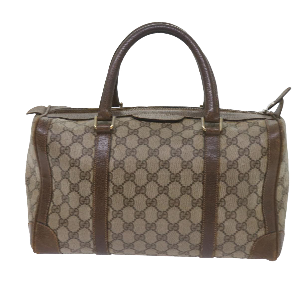 GUCCI GG Supreme Boston Bag PVC Leather Beige 60015