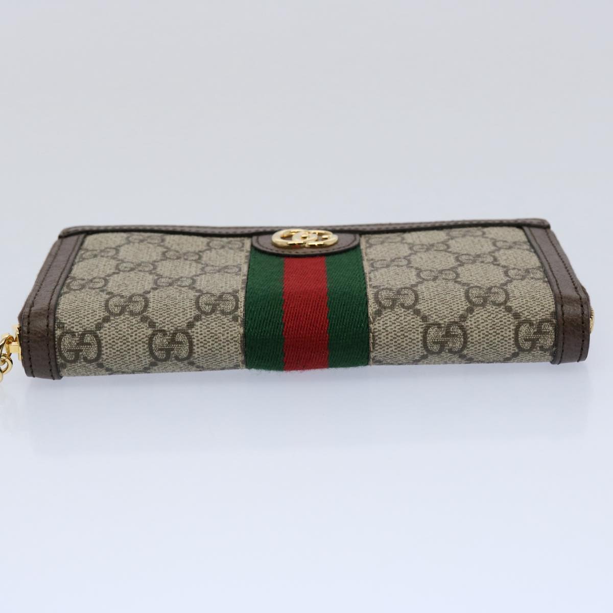 GUCCI GG Offdia Web Sherry Line Long Wallet Beige Red Green 523154 60075S