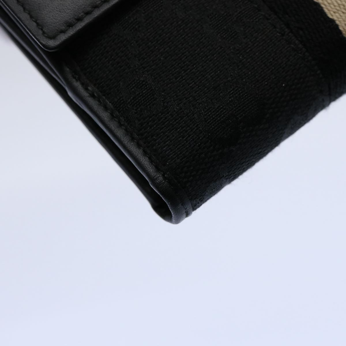 GUCCI GG Canvas Sherry Line Jackie Wallet Black White 60081A