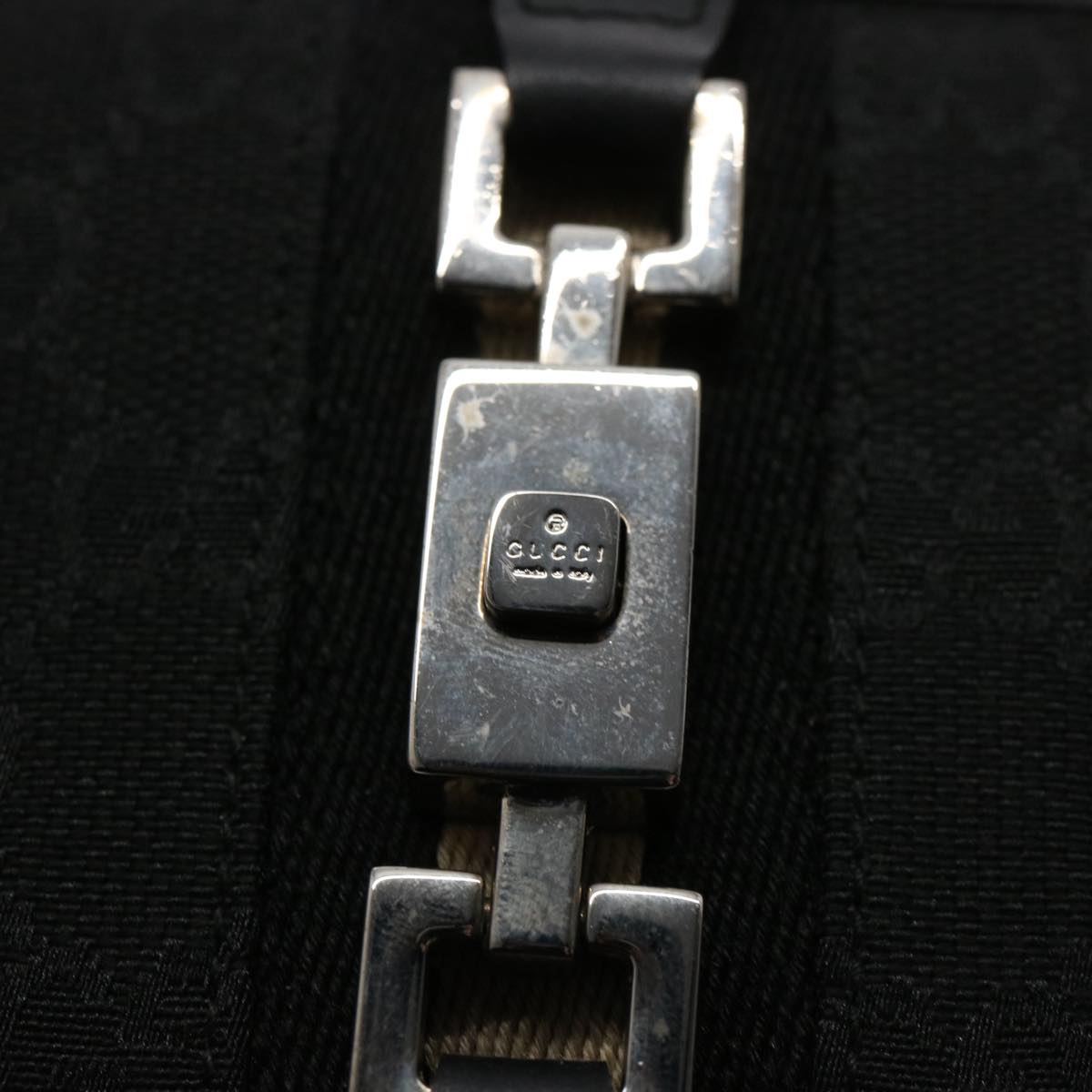 GUCCI GG Canvas Sherry Line Jackie Wallet Black White 60081A