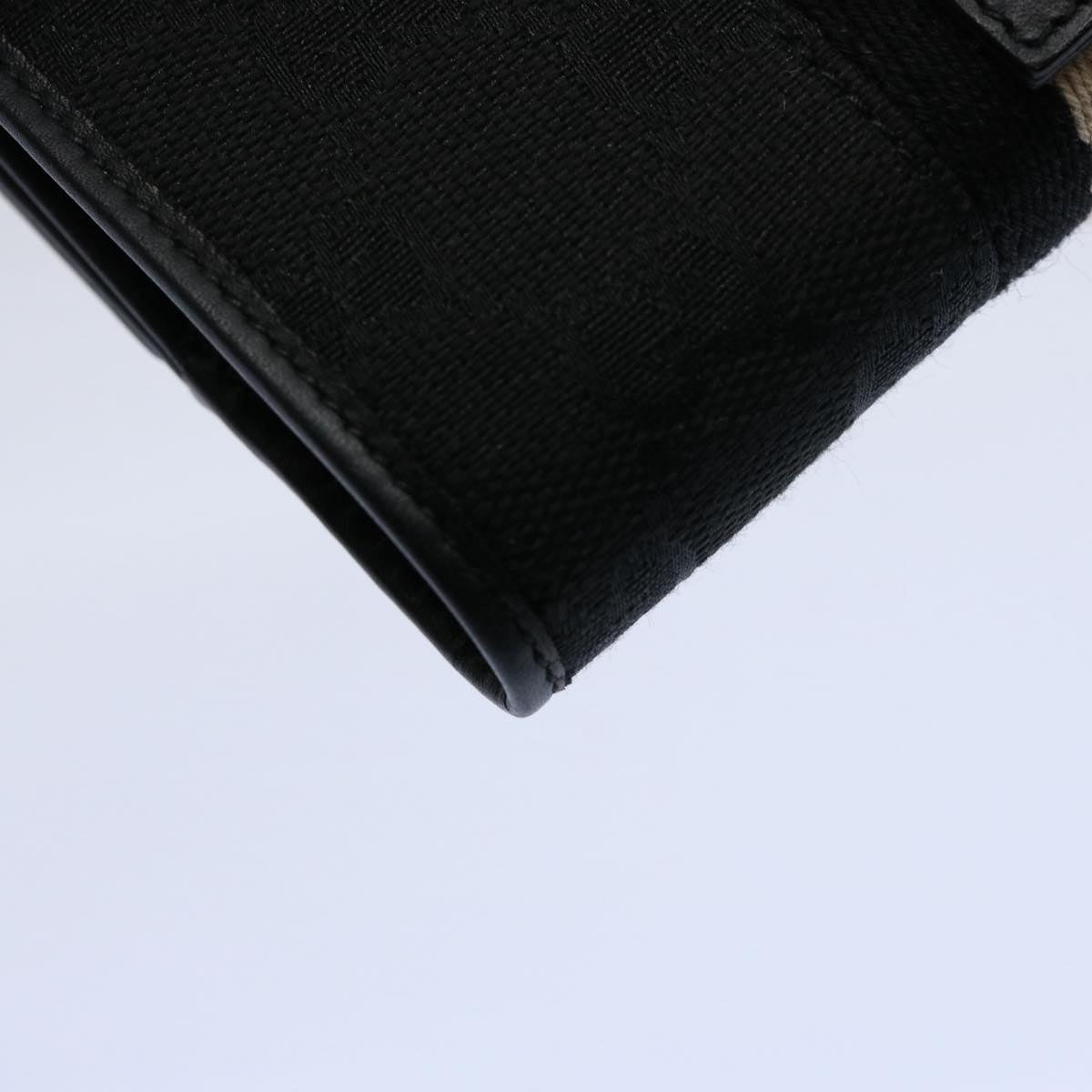GUCCI GG Canvas Sherry Line Jackie Wallet Black White 60081A