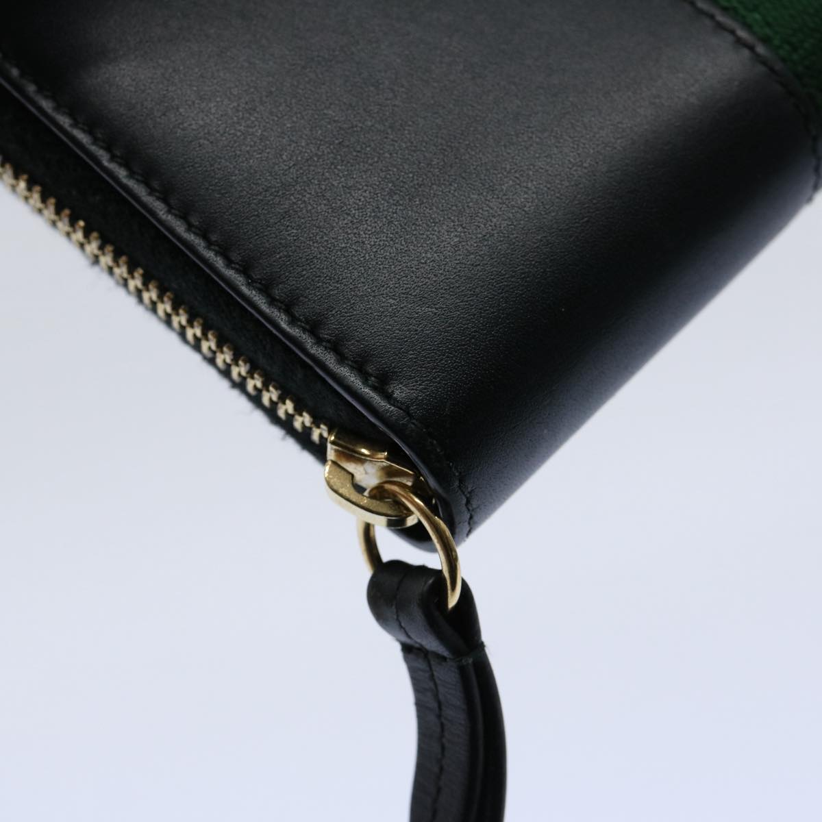 GUCCI Silvi Web Sherry Line Long Wallet Leather Black Red 476083 60085A