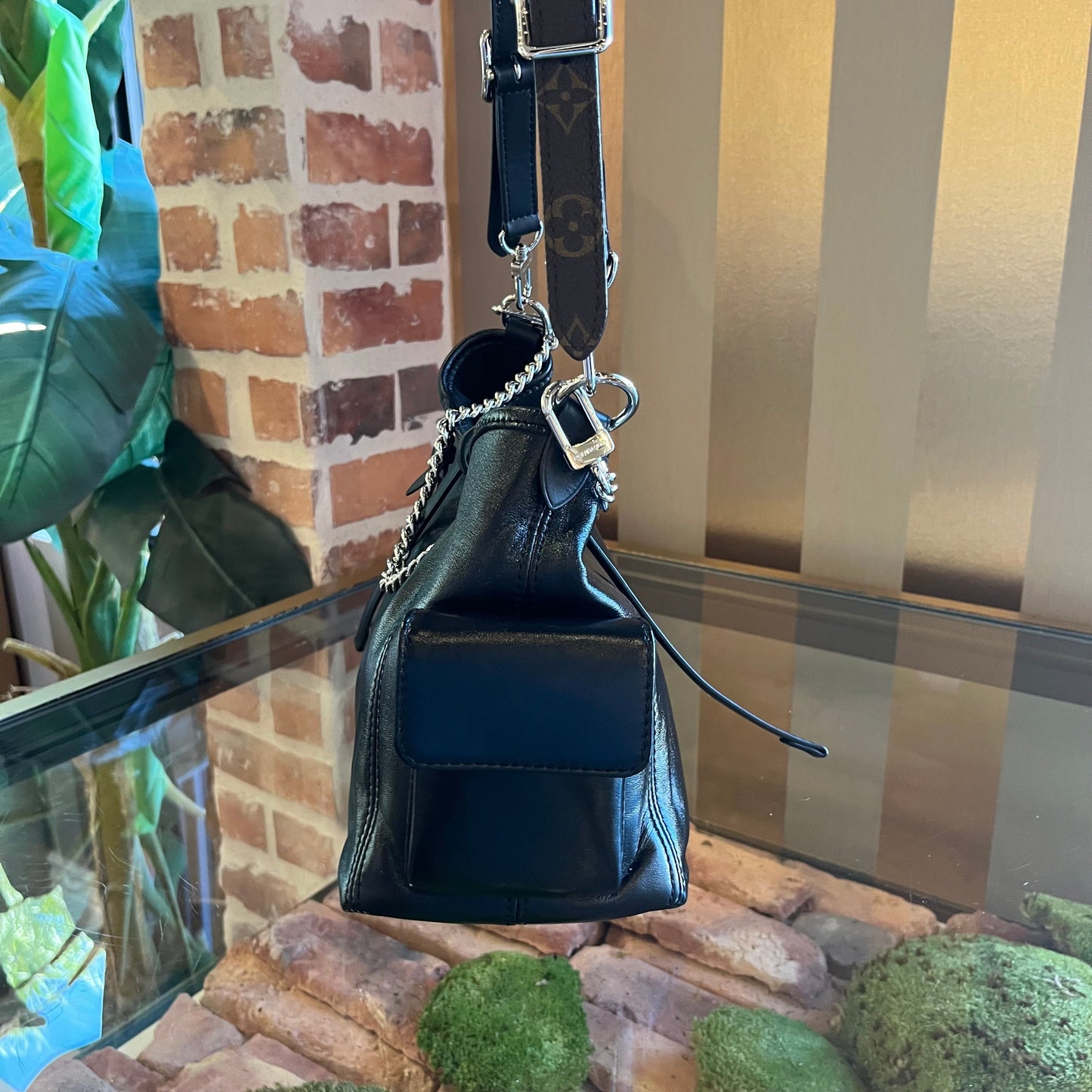 LOUIS VUITTON CarryAll Cargo Vibe PM Black Lambskin
