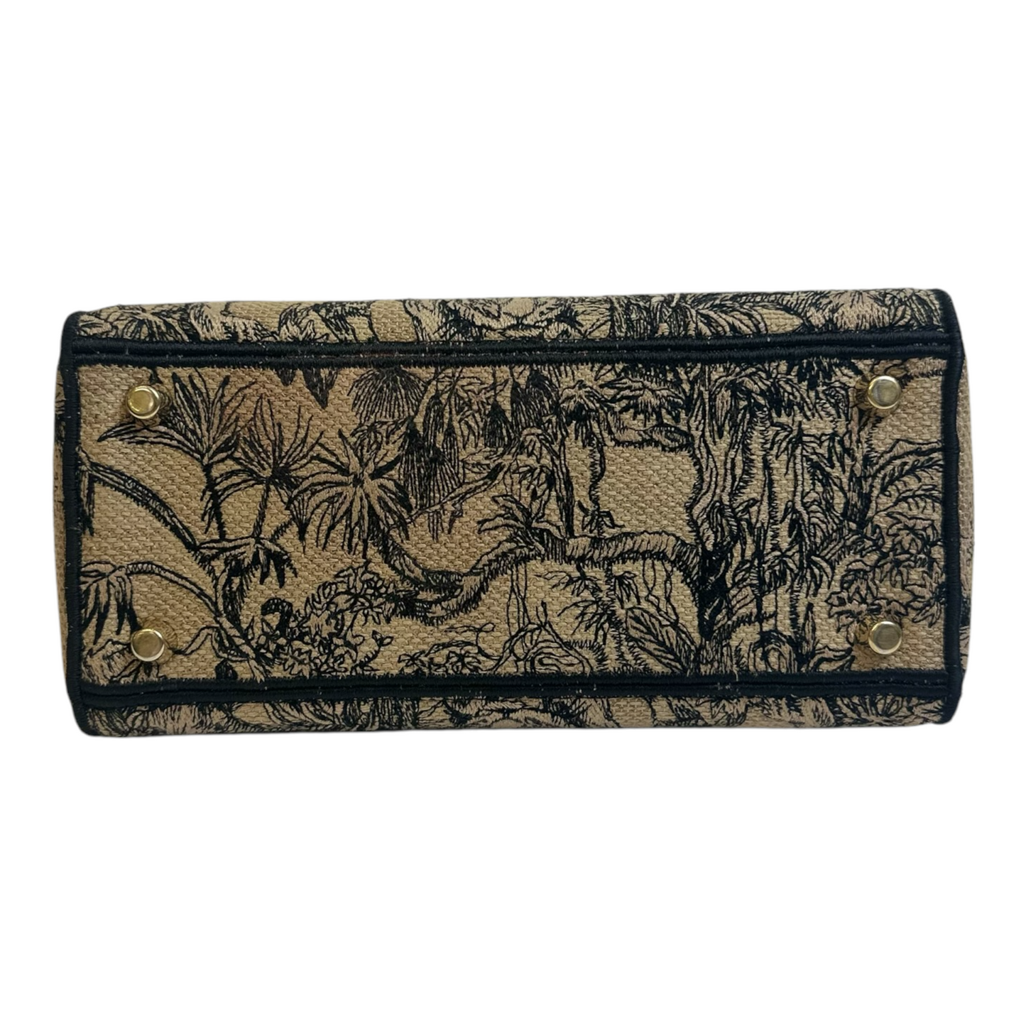 Christian Dior Toile de Jouy Voyage Embroidered Medium Lady D-Lite Beige Multicolor
