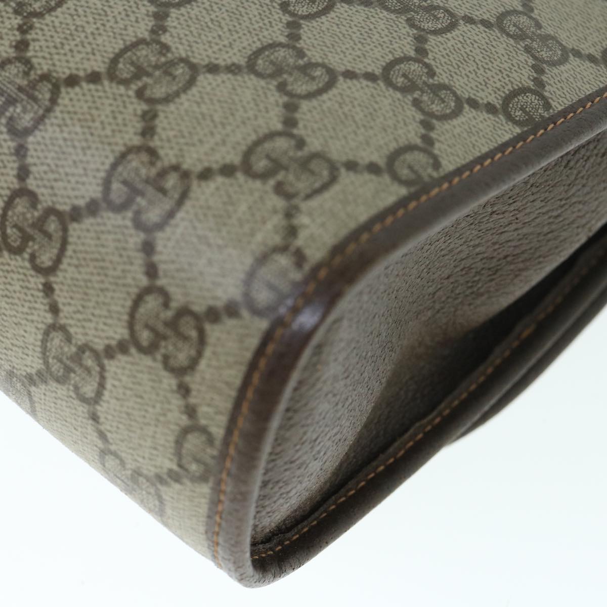 GUCCI GG Supreme Web Sherry Line Clutch Bag Beige Red 156 01 030 60301