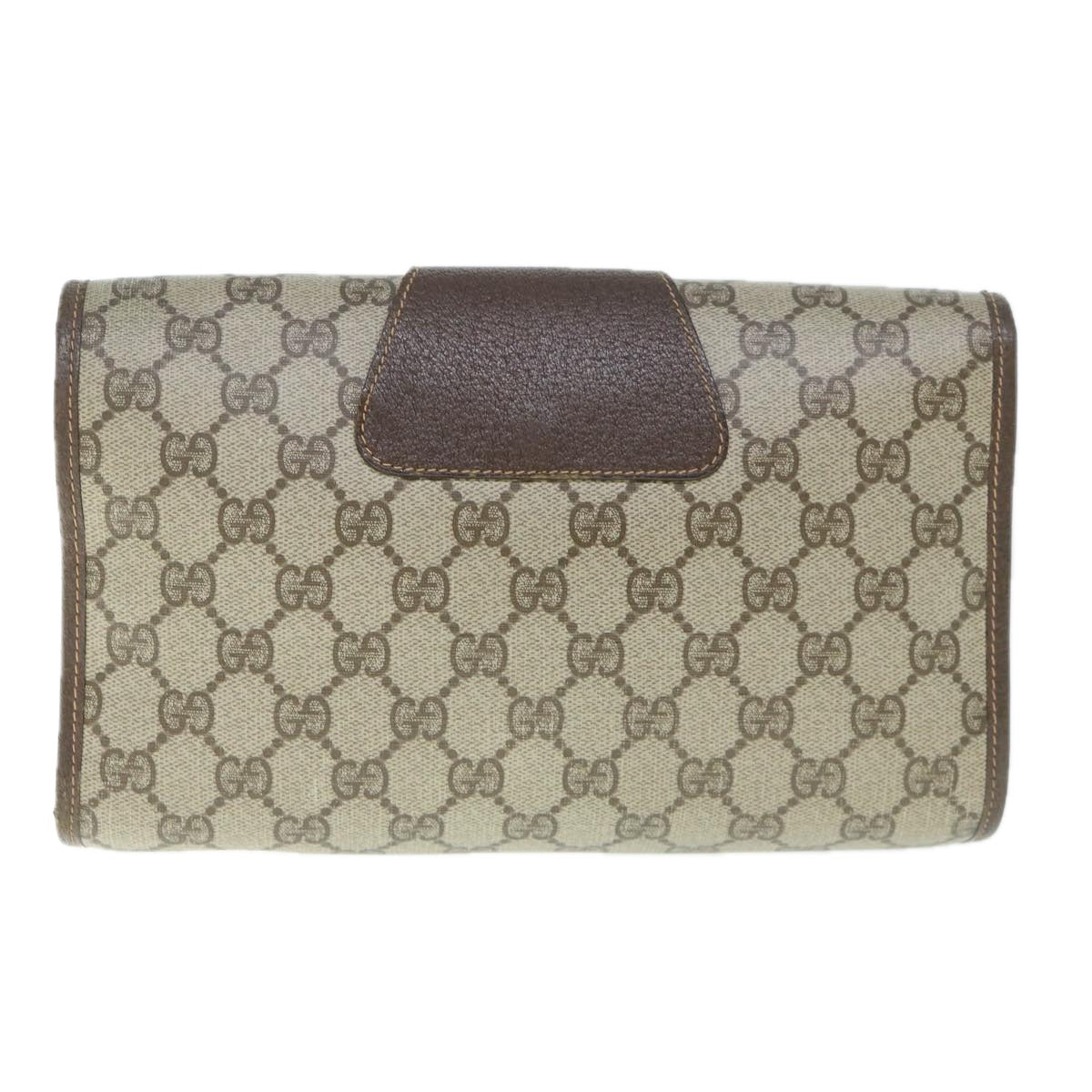 GUCCI GG Supreme Web Sherry Line Clutch Bag Beige Red 156 01 030 60301