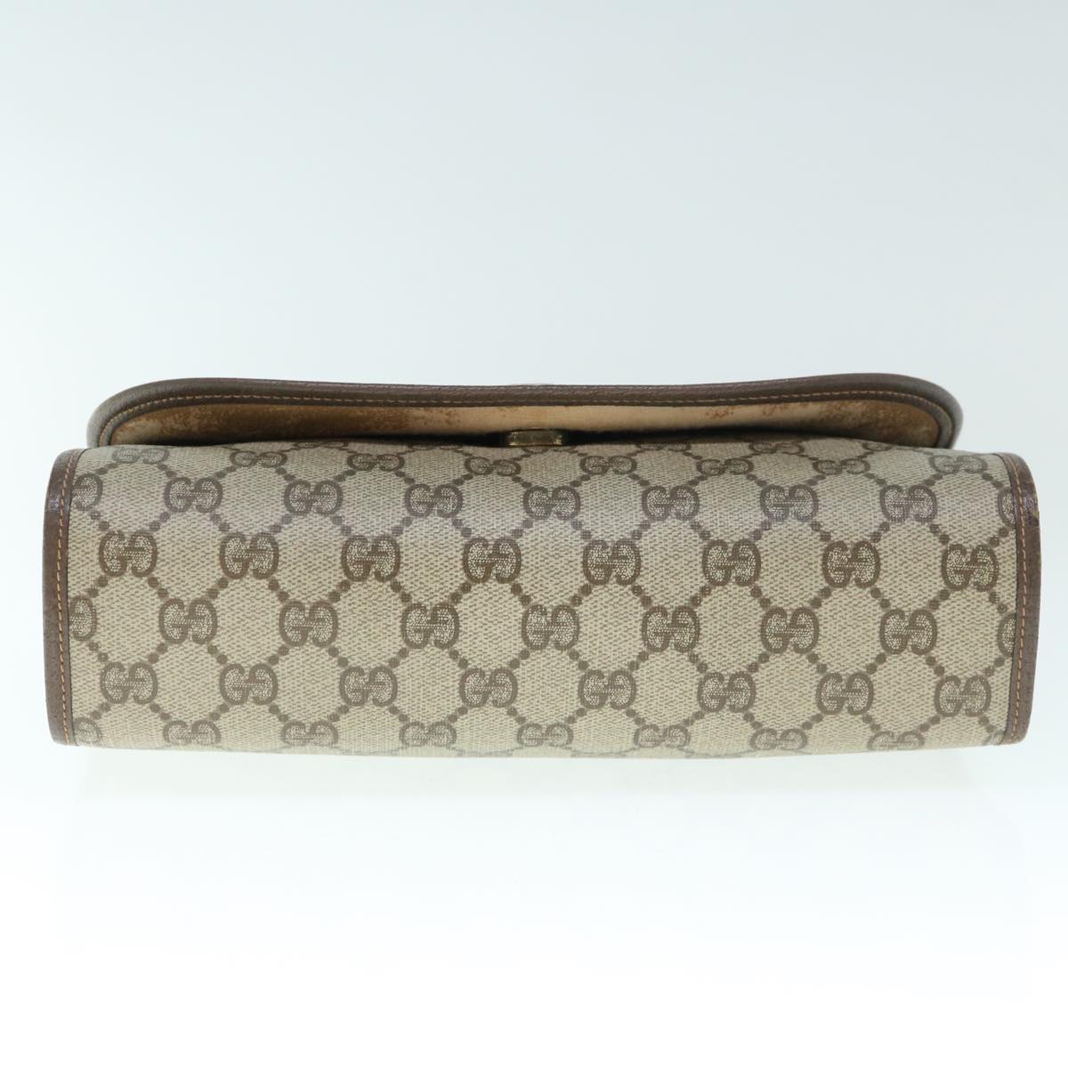 GUCCI GG Supreme Web Sherry Line Clutch Bag Beige Red 156 01 030 60301