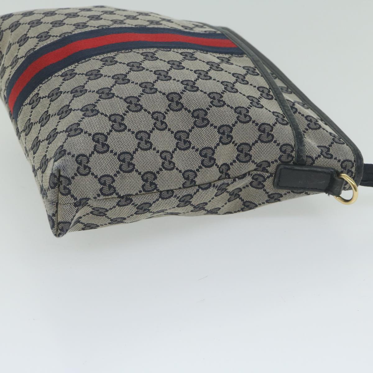 GUCCI GG Canvas Sherry Line Shoulder Bag Red Navy 388926 60317