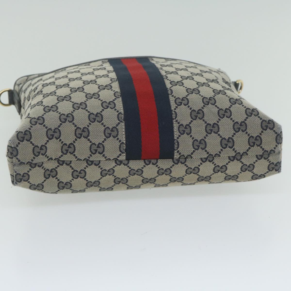 GUCCI GG Canvas Sherry Line Shoulder Bag Red Navy 388926 60317